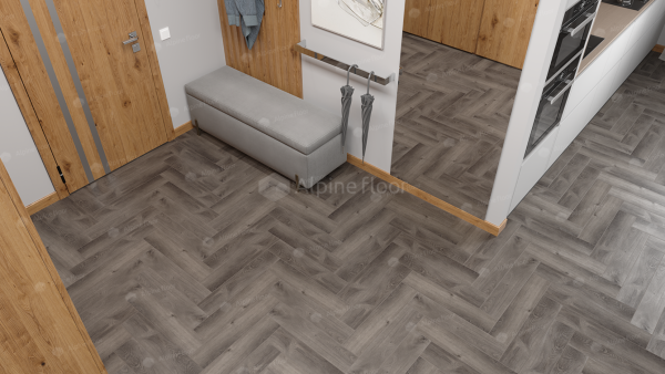 Кварцвиниловая плитка (Елочка) Alpine Floor Легкий паркет (Light Parquet) Дуб Мерга ЕСО 13-13